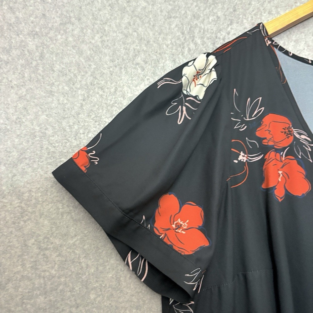 ModCloth 3X Dress Whats the Scoop Black Floral Babydoll Retro‎ 50s Rockabilly - Picture 4 of 11